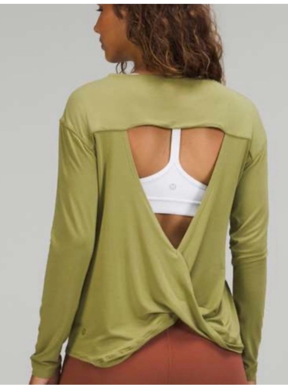 Lululemon NWT Modal Blend Open Back Long Sleeve Green Size 2